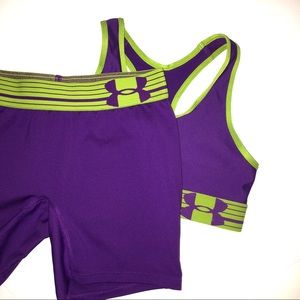 Under Armour bike shorts and sports bra